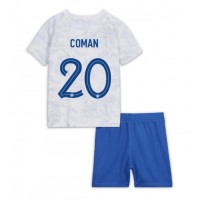 Frankreich Kingsley Coman #20 Fußballbekleidung Auswärtstrikot Kinder WM 2022 Kurzarm (+ kurze hosen)